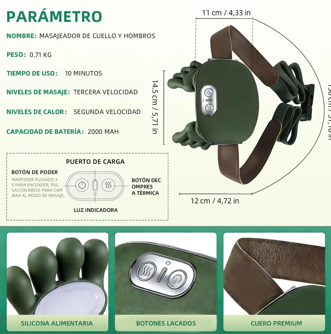 Masajeador Eléctrico Con Dedos Portátil