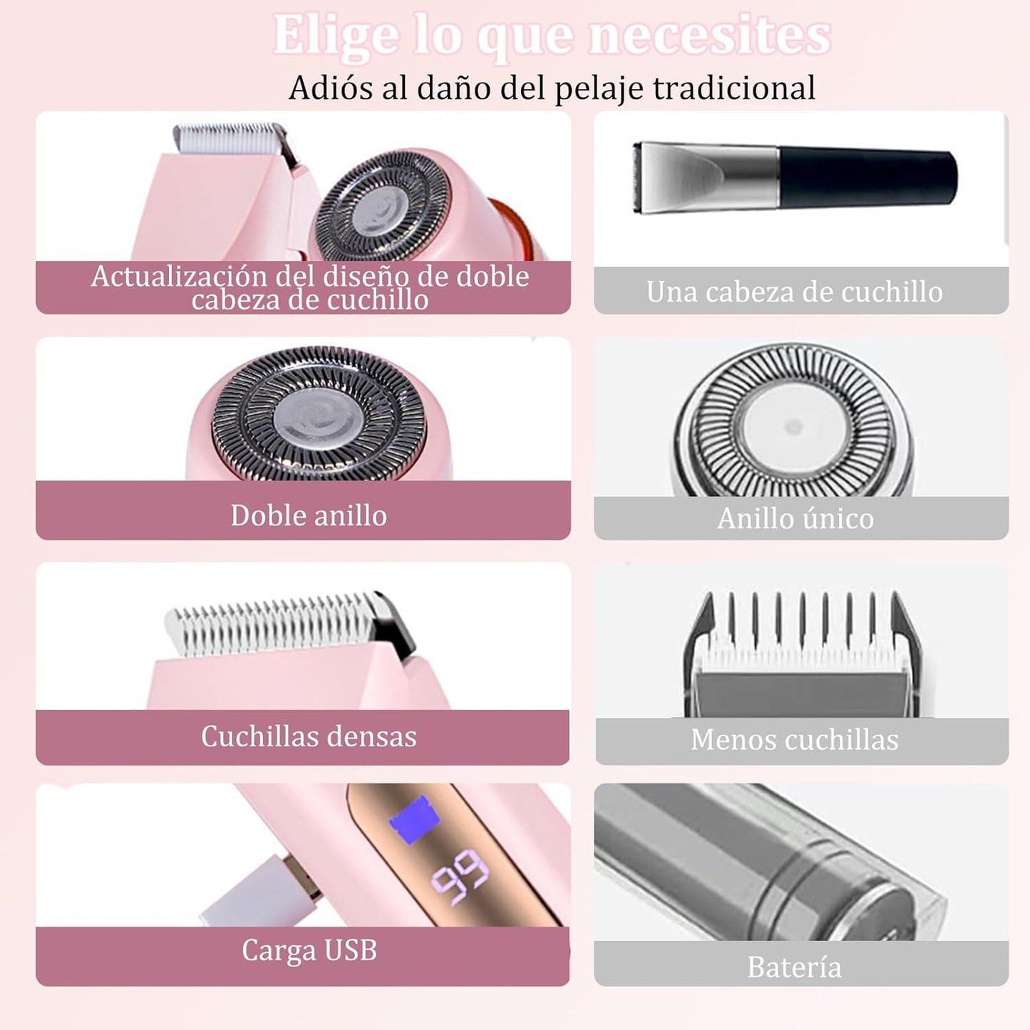 Rasuradora Femenina Vello Intimo