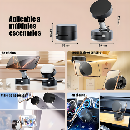 Soporte Magnetico NEGRO Con Ventosa