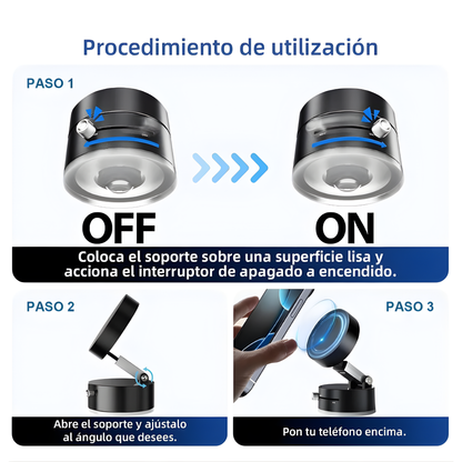 Soporte Magnetico NEGRO Con Ventosa